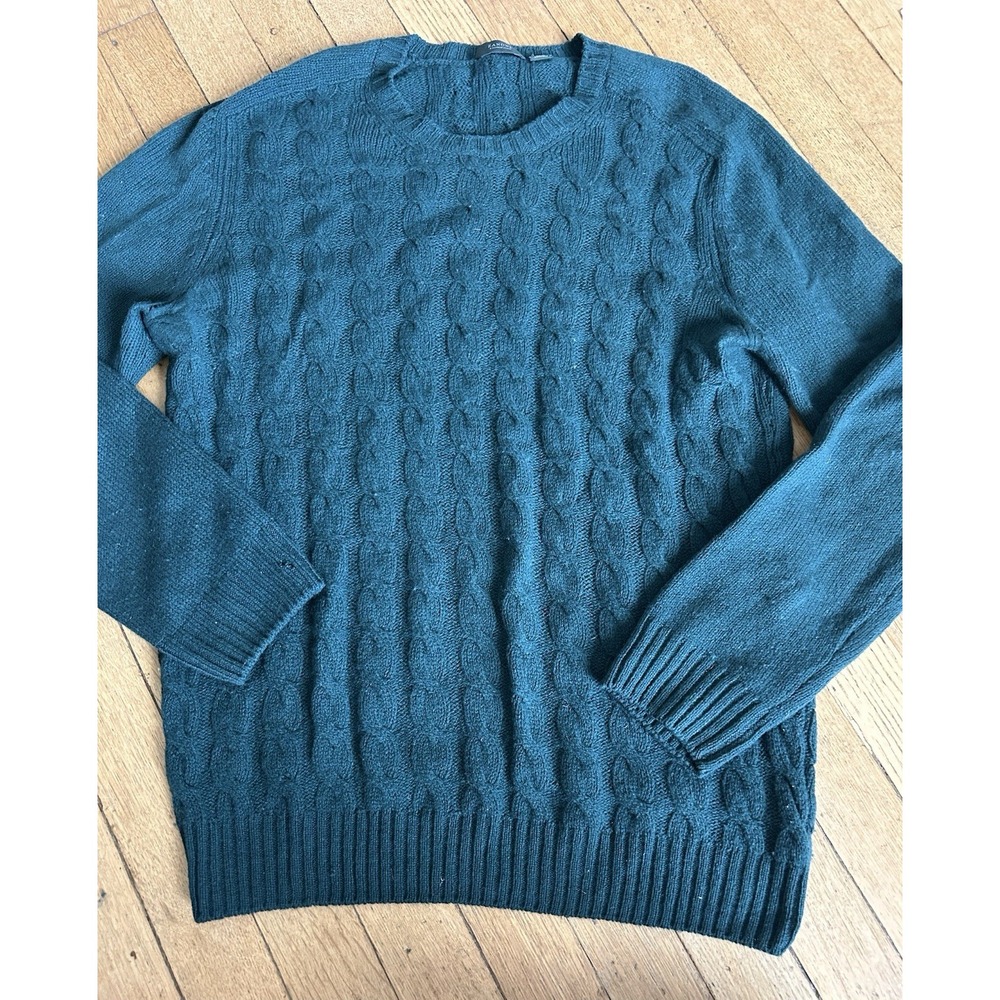 Zanone Slowear Sweater Mens 56 Textured Knit Crewneck Green Italy